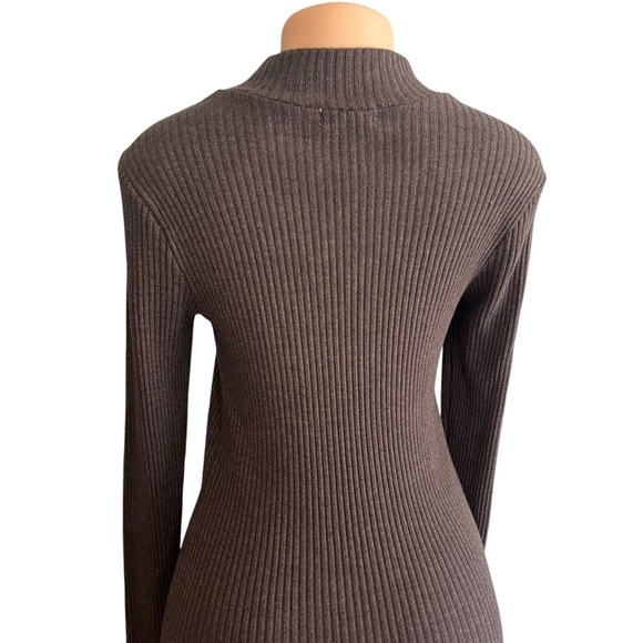 Anthropologie T.L.A Grey Mock Neck Cut Out Midi Dress - Picture 8 of 14